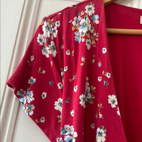 LOFT Pink Wrap Sundress with Flutter Sleeves - Picture 2 of 2